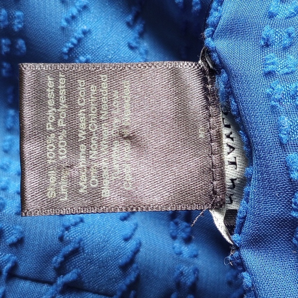 Ann Taylor Textured Semi-Sheer Mini Dress XS Blue Striped Lined  50off3 - Picture 4 of 7